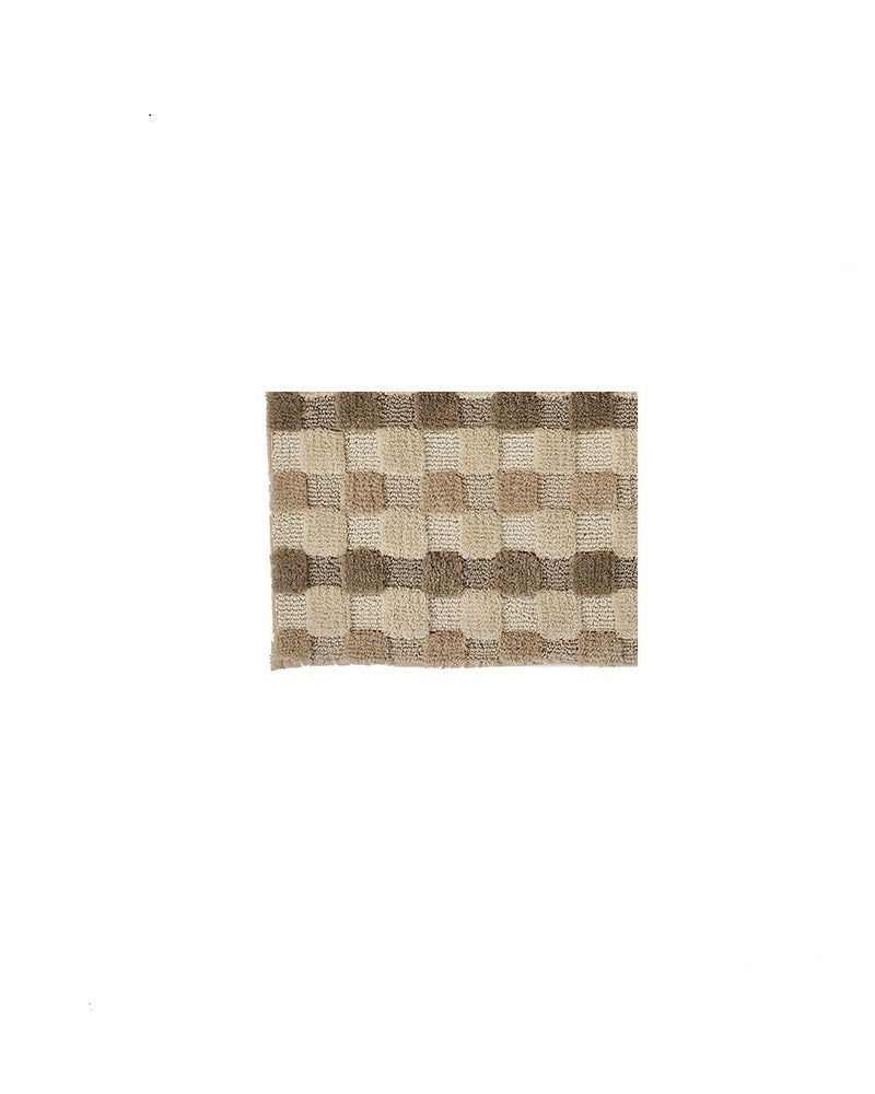 Blocks Microfiber Brown Anti Skid Bathmat - Pano Pano