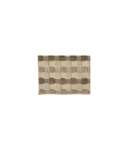 Blocks Microfiber Brown Anti Skid Bathmat - Pano Pano