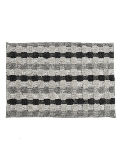 Blocks Microfiber Grey Anti Skid Bathmat - Pano Pano