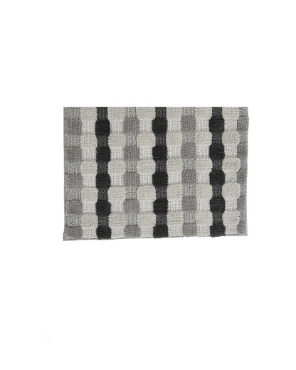 Blocks Microfiber Grey Anti Skid Bathmat - Pano Pano