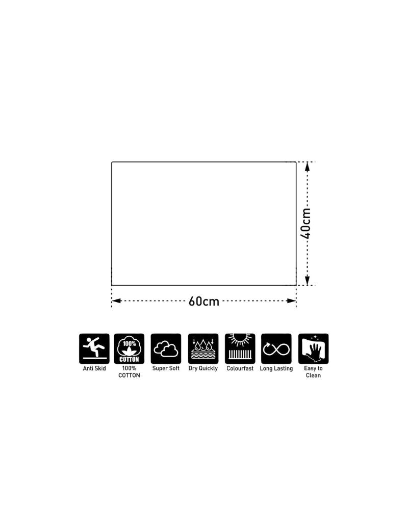 Blocks Microfiber Grey Anti Skid Bathmat - Pano Pano