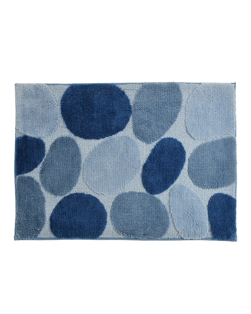 Stone Microfiber Blue Anti Skid Bathmat - Pano