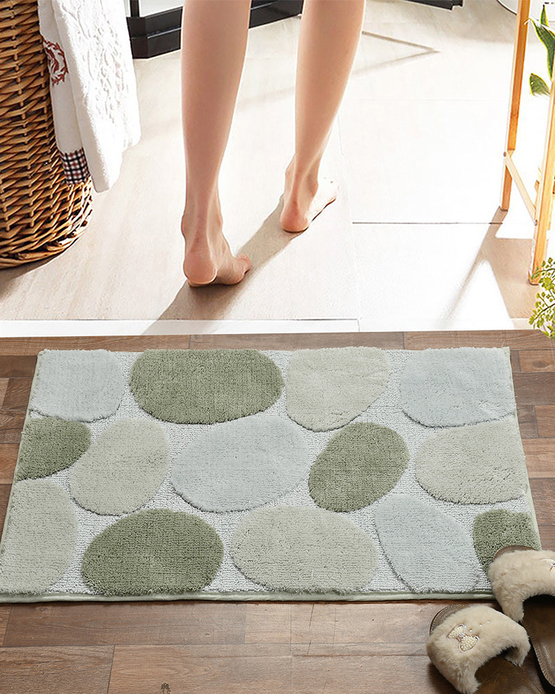 Stone Microfiber Sage Anti Skid Bathmat - Pano