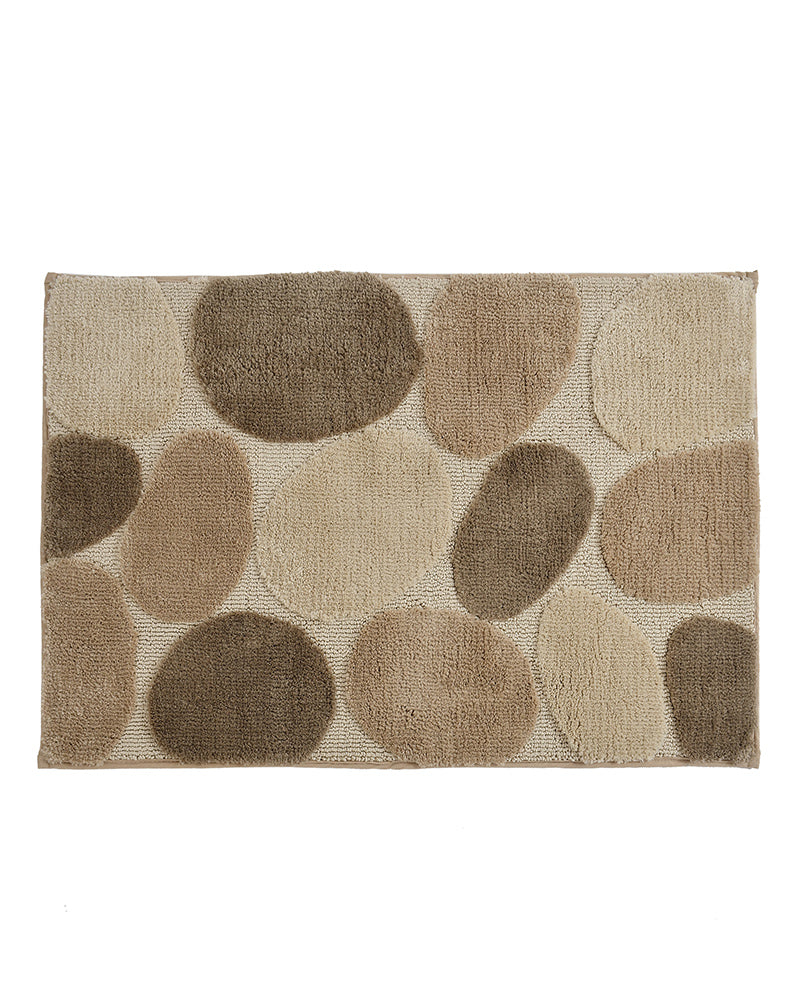 Stone Microfiber Brown Anti Skid Bathmat - Pano