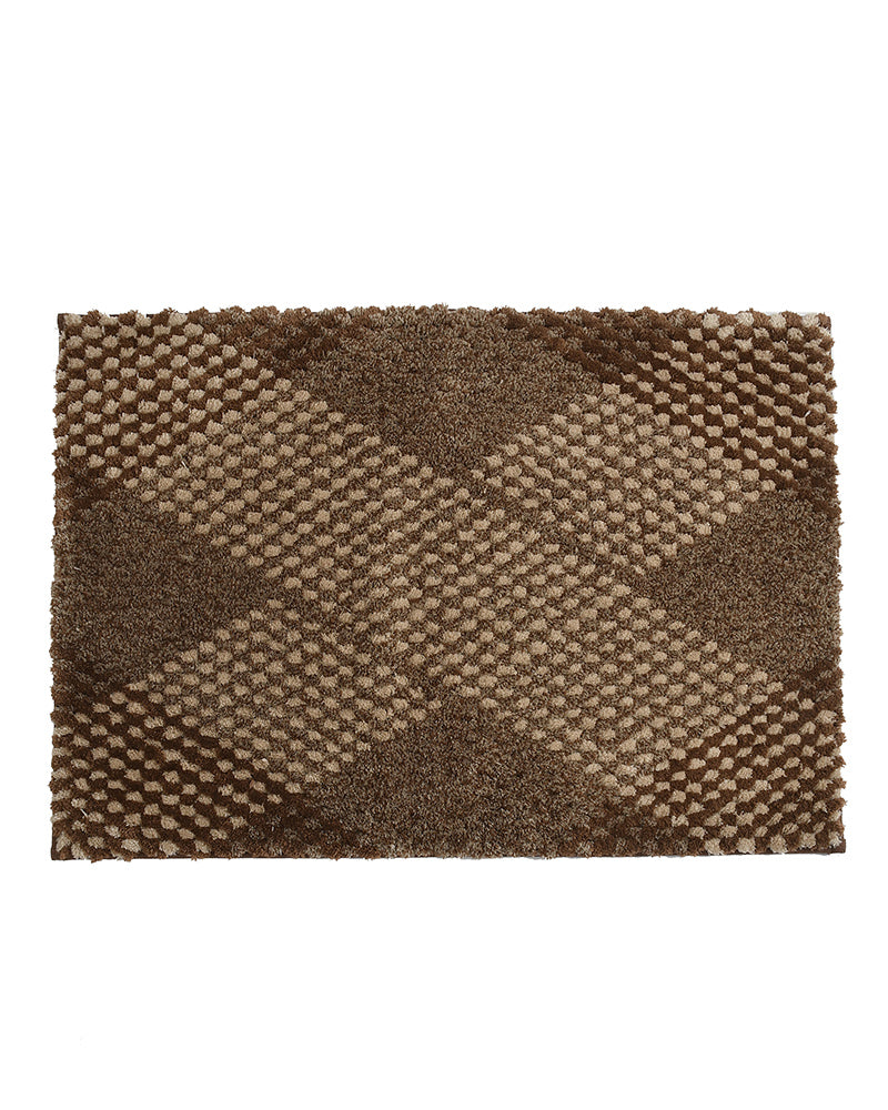 Waffle Microfiber Brown Anti Skid Bathmat - Pano