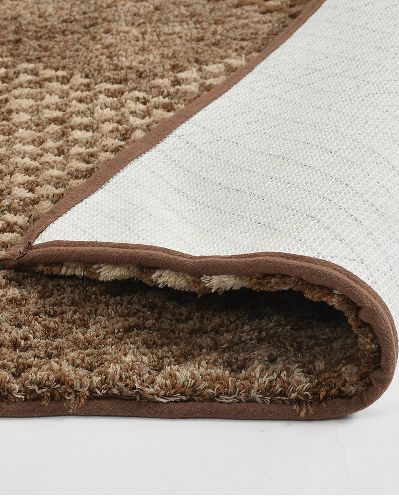 Waffle Microfiber Brown Anti Skid Bathmat - Pano