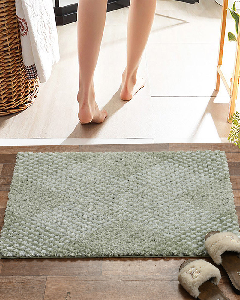 Waffle Microfiber Sage Anti Skid Bathmat - Pano