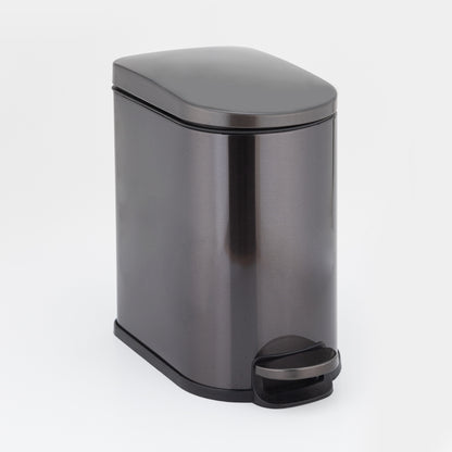 Milo Stainless Steel Step Bin Carbon Grey Trashcan 5 Litre - Pano