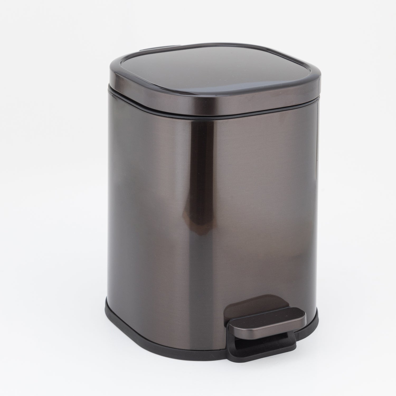 Arlo Stainless Steel Step Bin Carbon Grey Trashcan 6 Litre - Pano