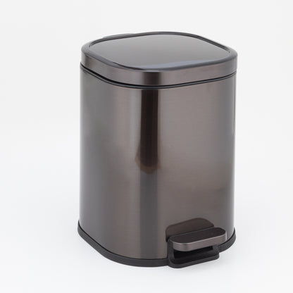 Arlo Stainless Steel Step Bin Carbon Grey Trashcan 6 Litre - Pano