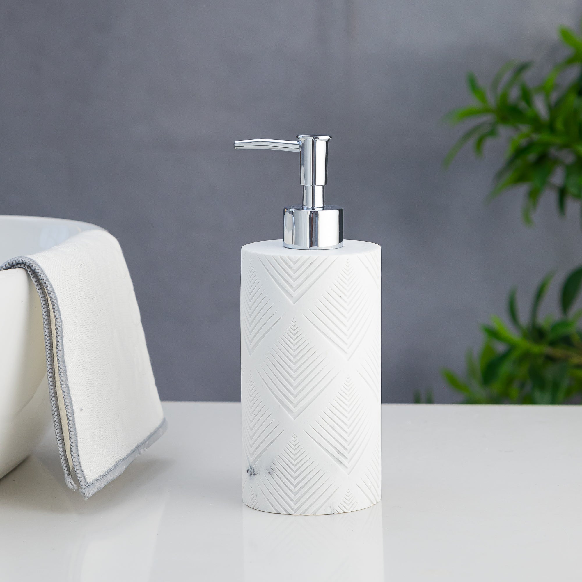 Exclusive Polyresin Soap Dispenser for Handwash for Bathroom White - Pano