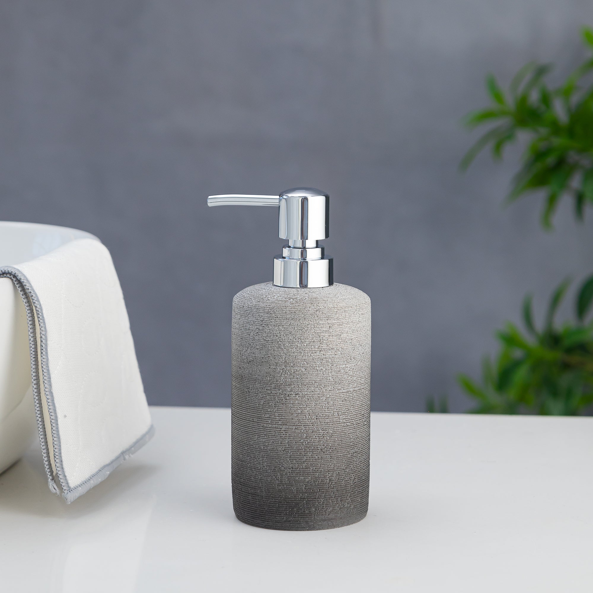 Exclusive Polyresin Soap Dispenser for Handwash for Bathroom Black &amp; Grey 1219 - Pano