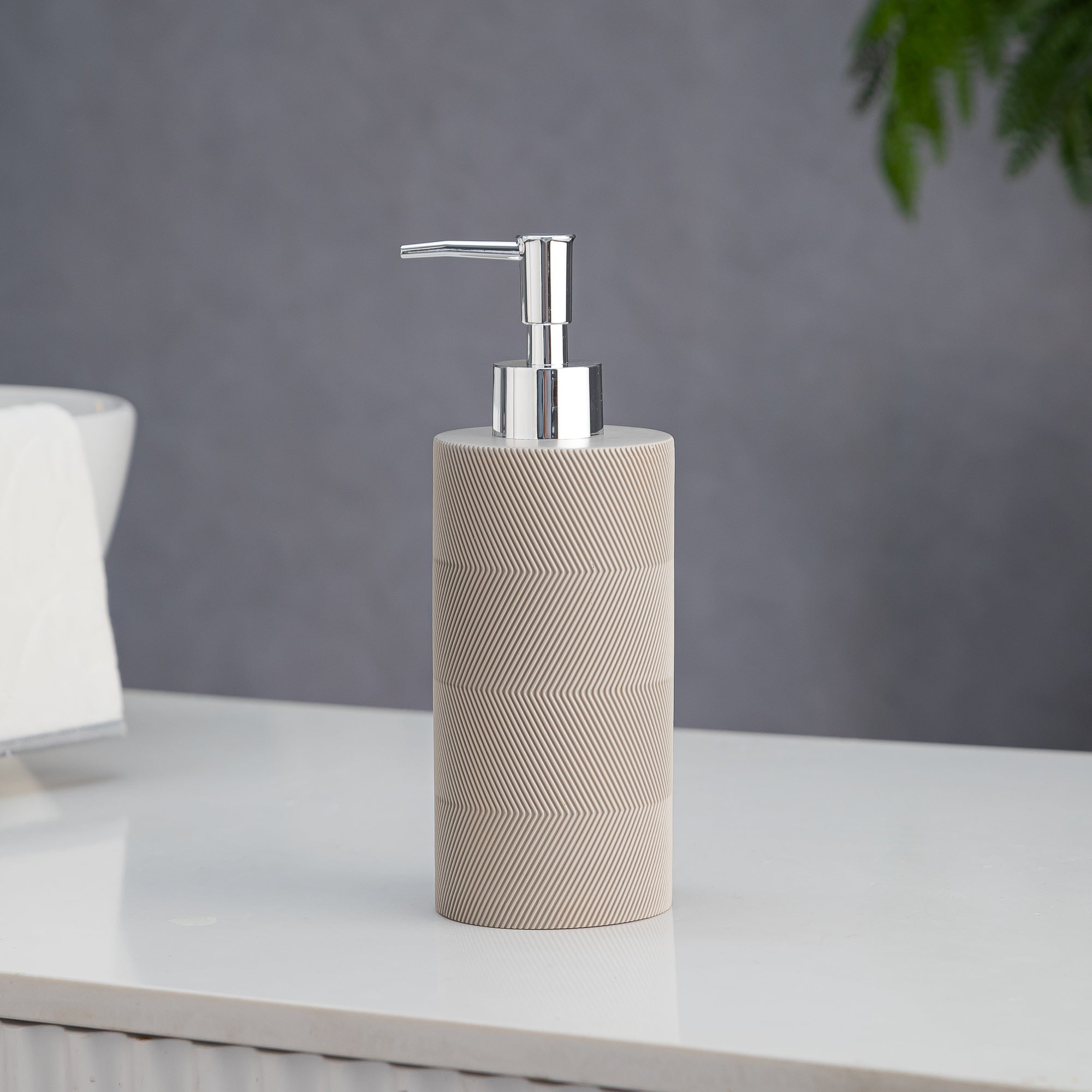 Exclusive Polyresin Soap Dispenser for Handwash for Bathroom Beige 1227 - Pano