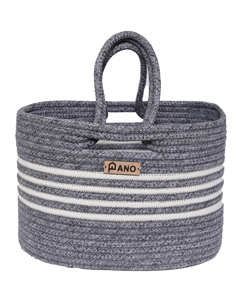 Elora Multi Purpose Grey Tote Hand Basket - Pano Pano