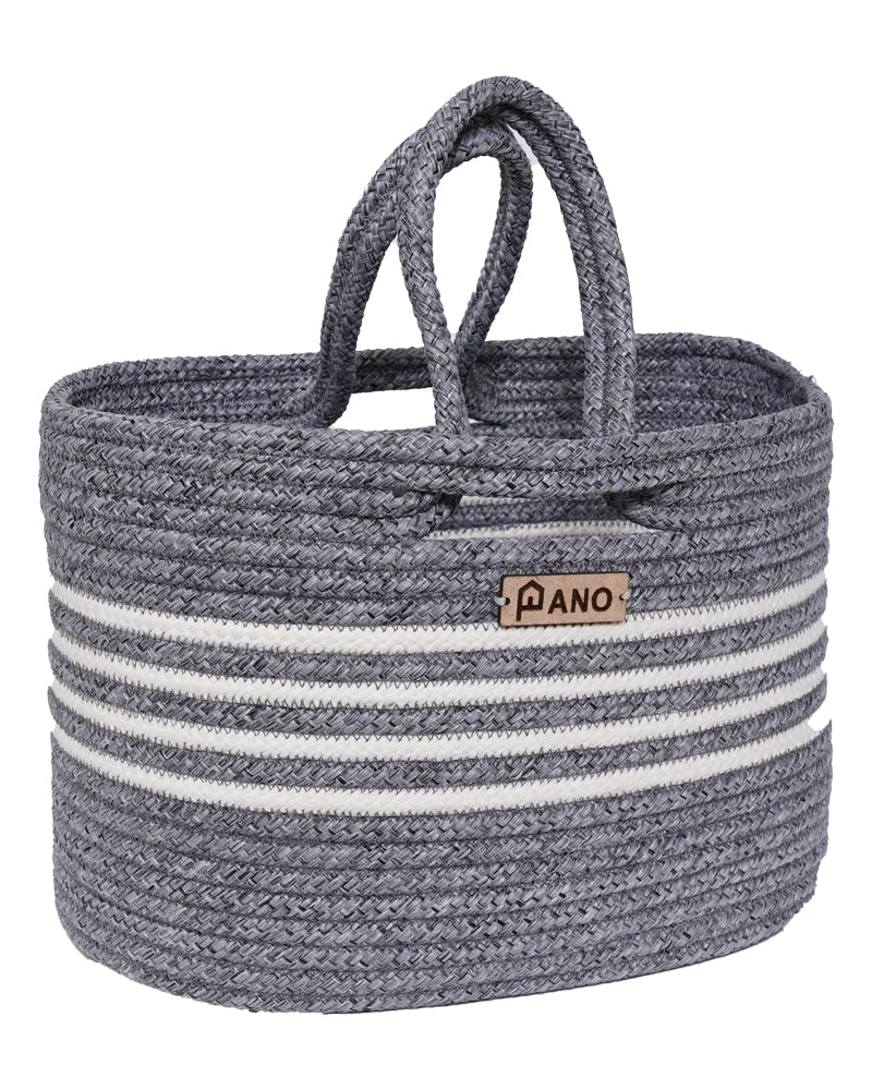 Elora Multi Purpose Grey Tote Hand Basket - Pano Pano