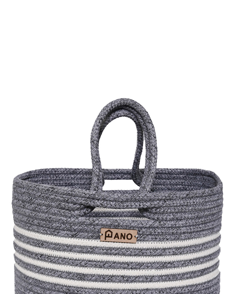 Elora Multi Purpose Grey Tote Hand Basket - Pano Pano