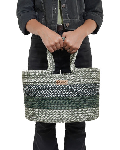 Fioris Multi Purpose Green Tote Hand Basket