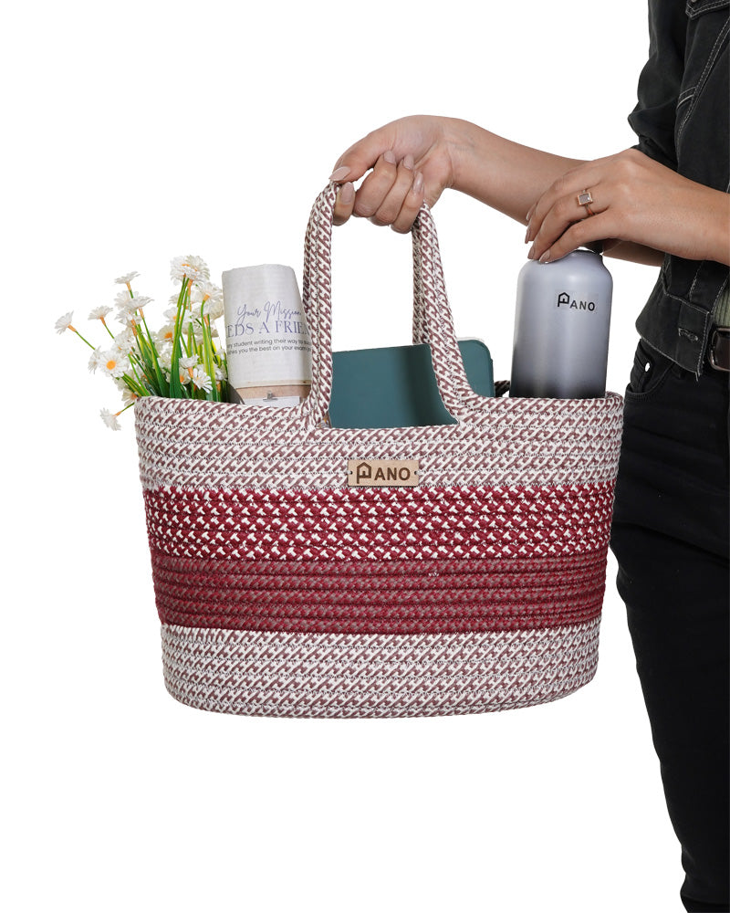 Fioris Multi Purpose Burgundy Tote Hand Basket