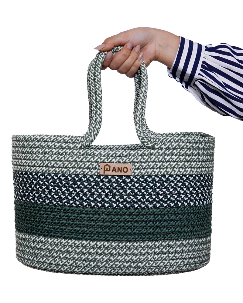 Fioris Multi Purpose Green Tote Hand Basket