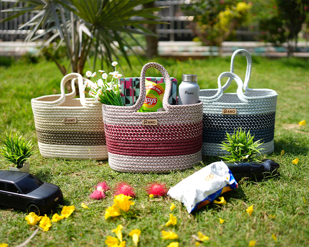 Fioris Multi Purpose Burgundy Tote Hand Basket