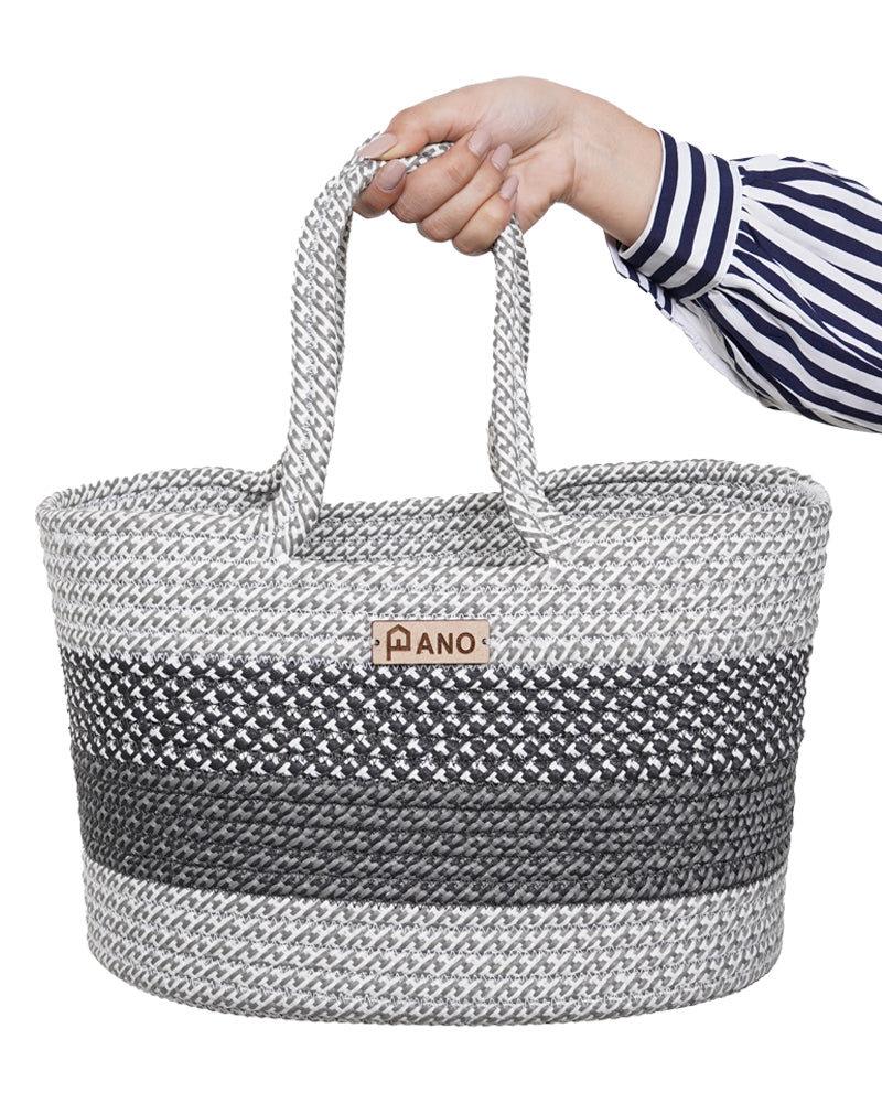 Fioris Multi Purpose Grey Tote Hand Basket