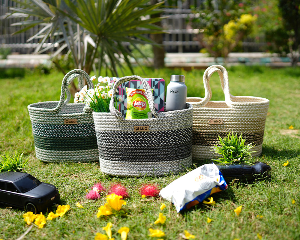 Fioris Multi Purpose Grey Tote Hand Basket