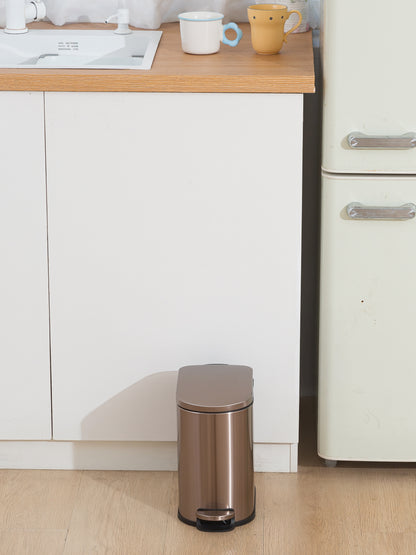 Milo Stainless Steel Step Bin Golden Haze Trashcan 5 Litre - Pano