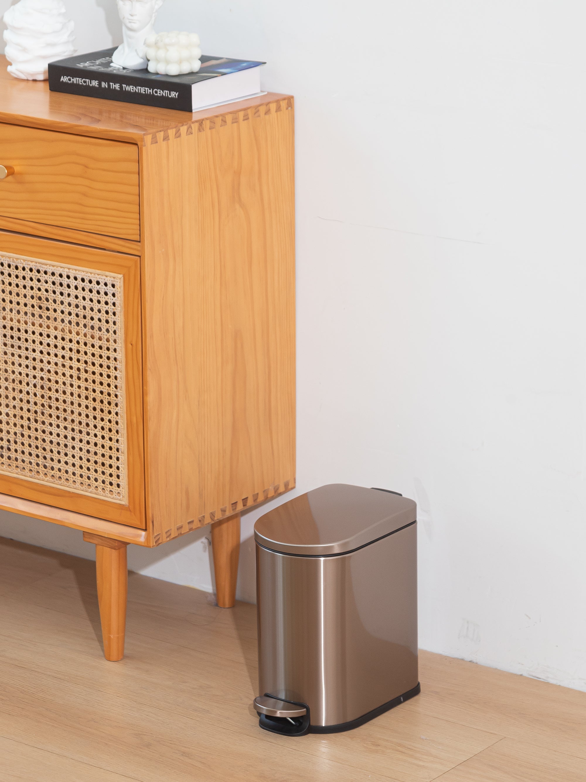 Milo Stainless Steel Step Bin Golden Haze Trashcan 5 Litre - Pano