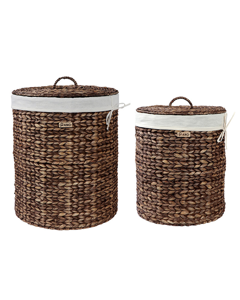 GOA Water Hyacinth Medium Basket with Lid - Pano