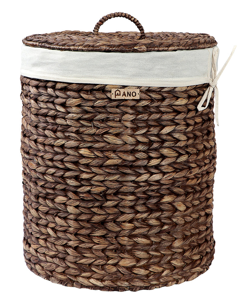 GOA Water Hyacinth Medium Basket with Lid - Pano