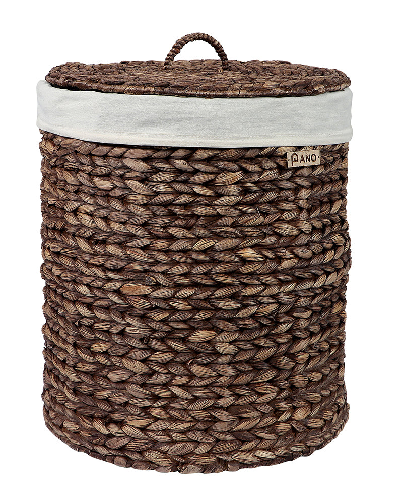 GOA Water Hyacinth Medium Basket with Lid - Pano