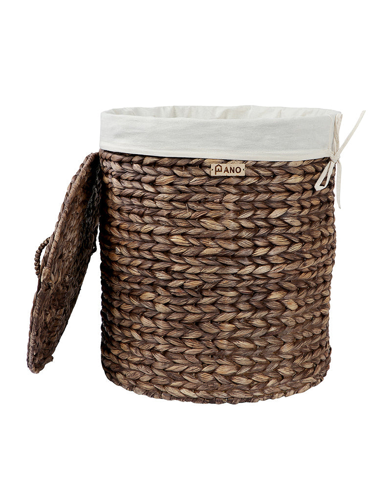 GOA Water Hyacinth Medium Basket with Lid - Pano