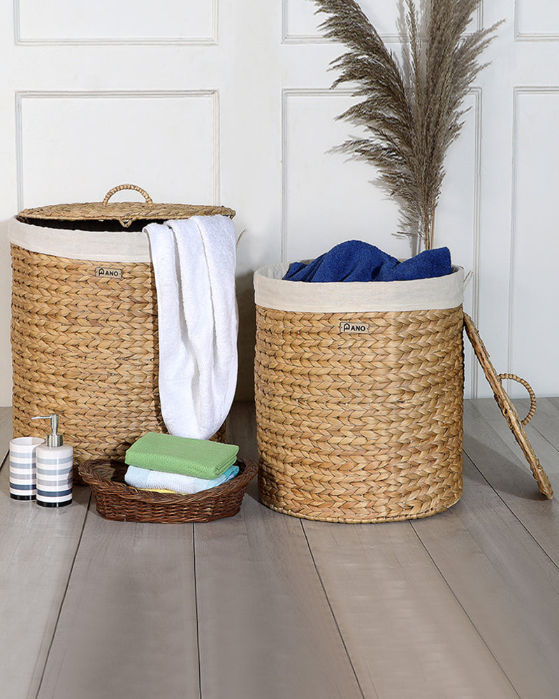 GOA Water Hyacinth Medium Basket with Lid - Pano Pano