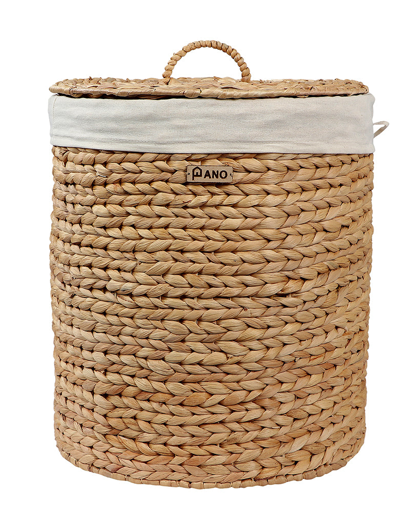 GOA Water Hyacinth Medium Basket with Lid - Pano