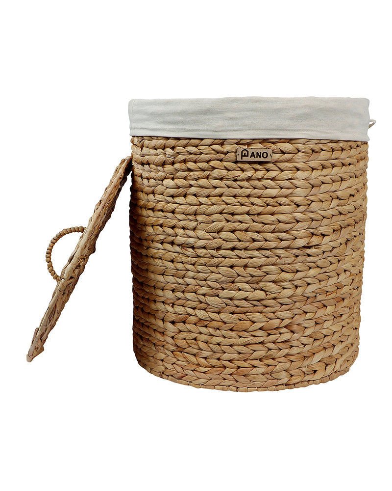 GOA Water Hyacinth Medium Basket with Lid - Pano