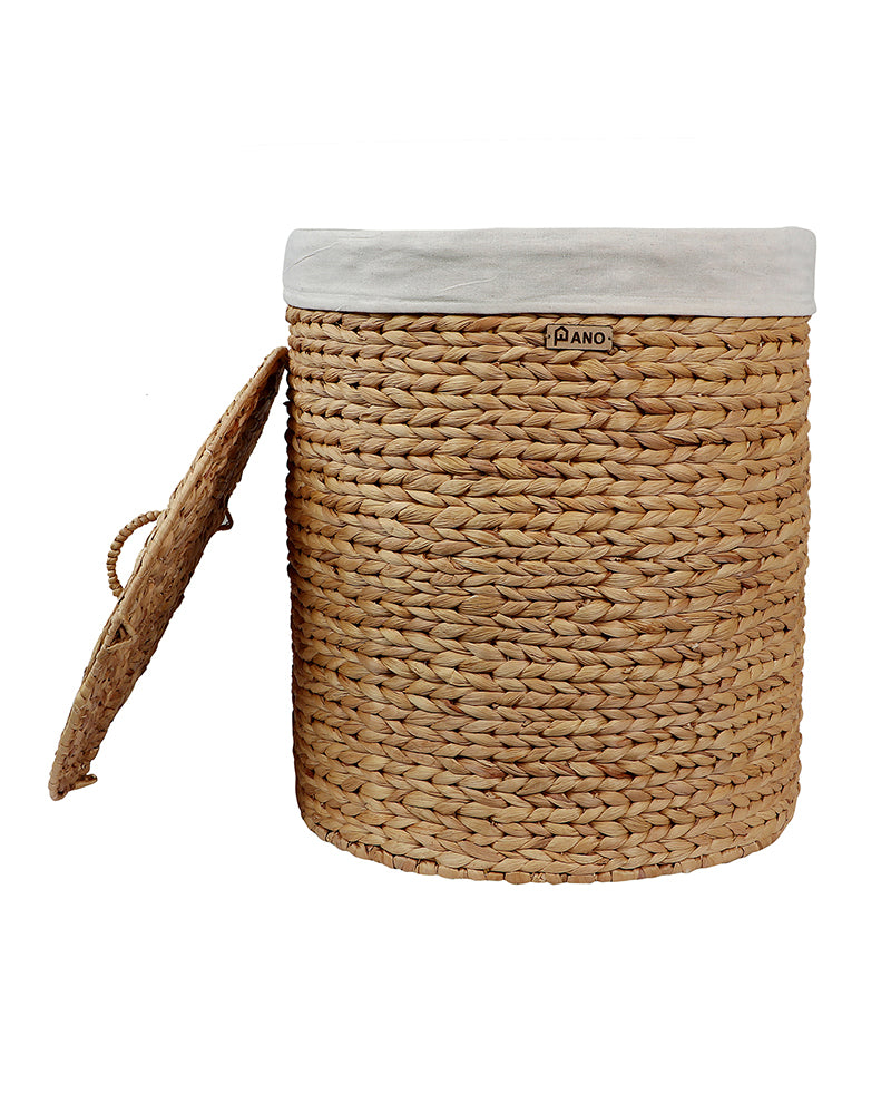 GOA Water Hyacinth Medium Basket with Lid - Pano Pano