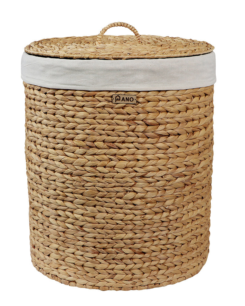 GOA Water Hyacinth Medium Basket with Lid - Pano