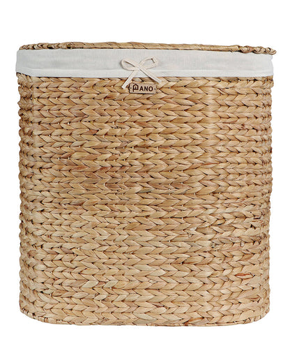 Hawaii Water Hyacinth Basket with Lid Pano