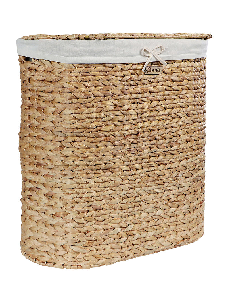 Hawaii Water Hyacinth Basket with Lid Pano
