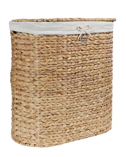 Hawaii Water Hyacinth Basket with Lid Pano