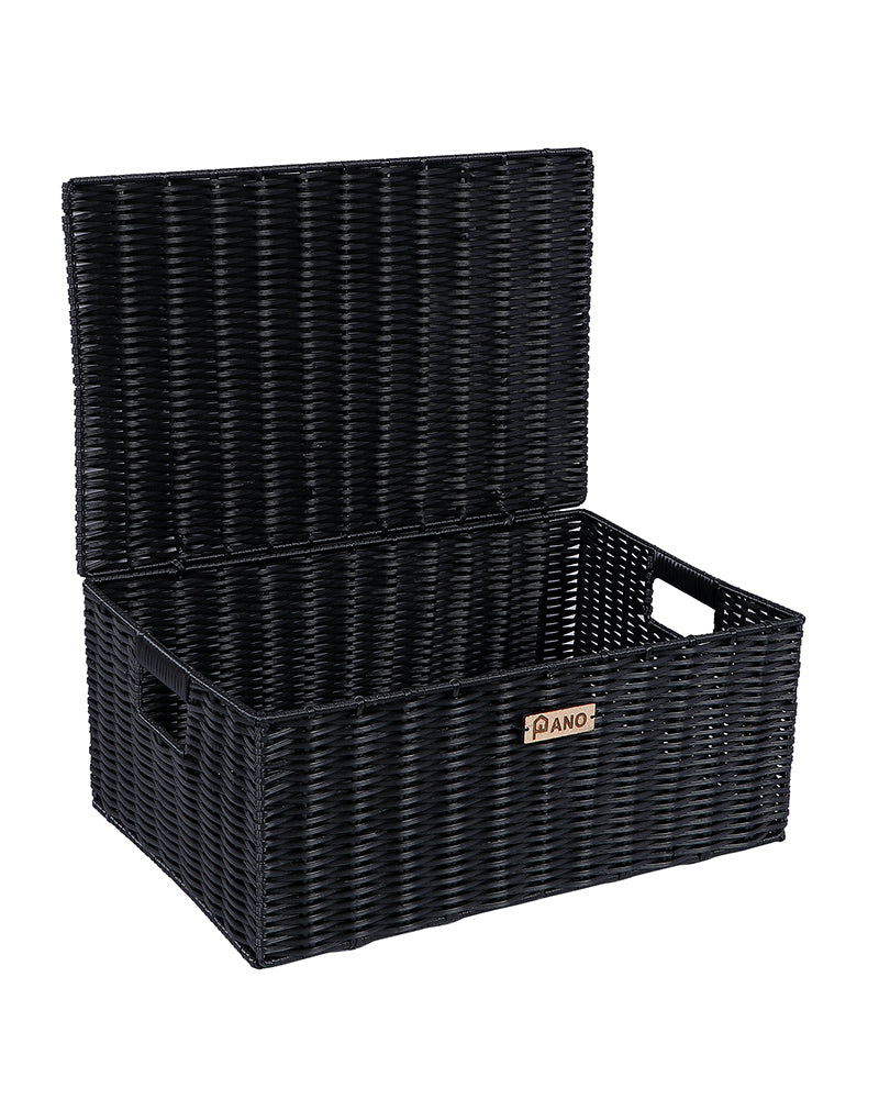 Imported Willow Wicker Basket Black - Pano Pano