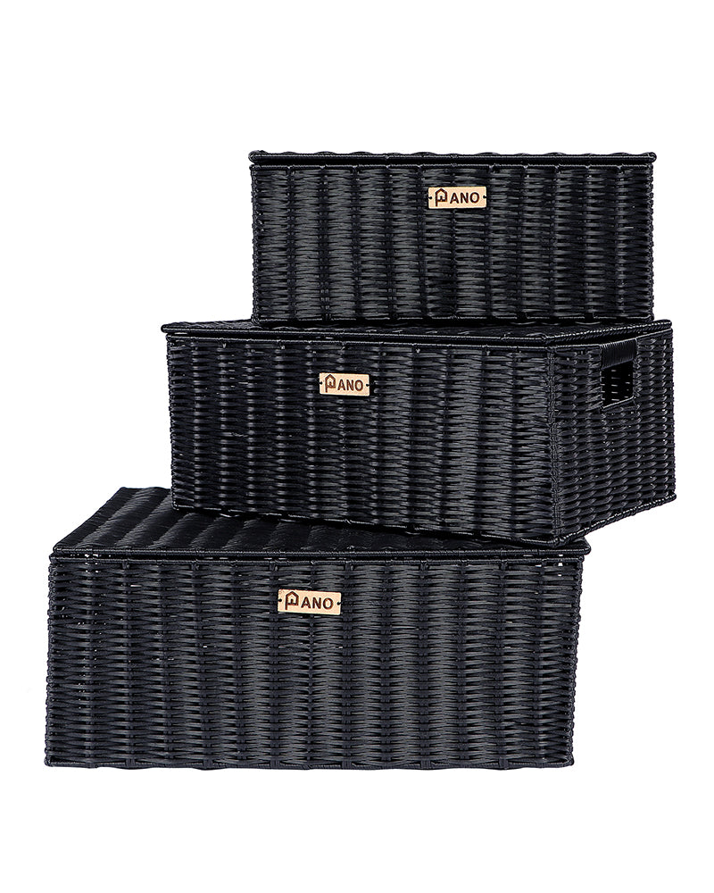 Imported Imani Wicker Basket Black