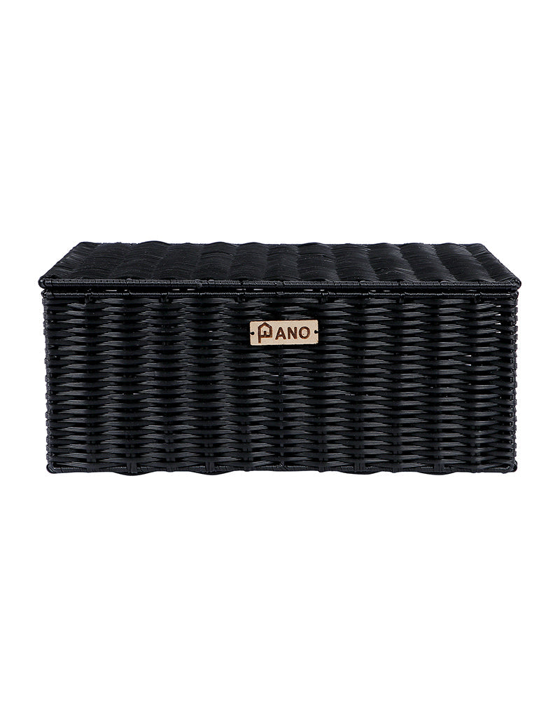 Imported Willow Wicker Basket Black - Pano Pano