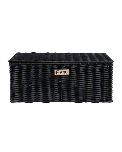 Imported Willow Wicker Basket Black - Pano Pano