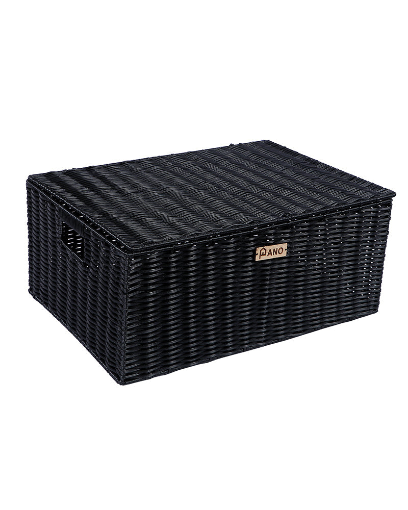 Imported Willow Wicker Basket Black - Pano Pano