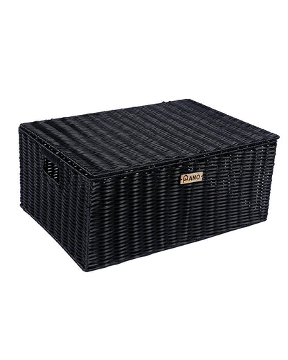 Imported Willow Wicker Basket Black - Pano Pano