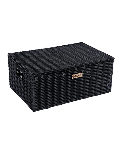 Imported Willow Wicker Basket Black - Pano Pano