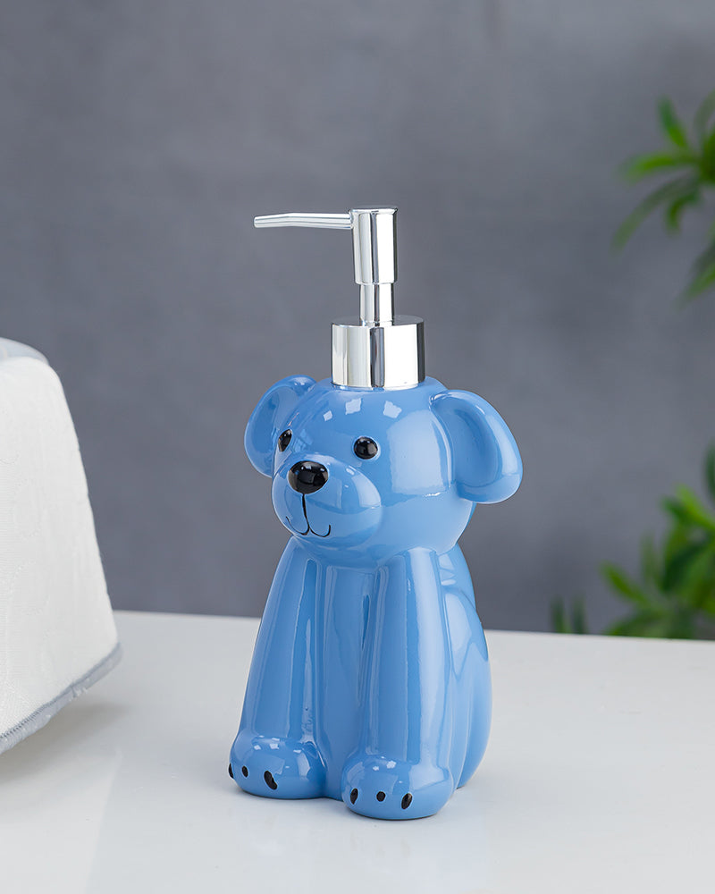 Teddy Kids Polyresin Blue Soap Dispenser - 380 ML - Pano