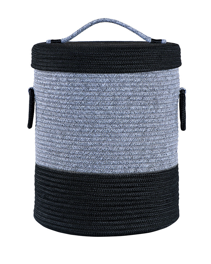 Striped Laundry Basket with Lid