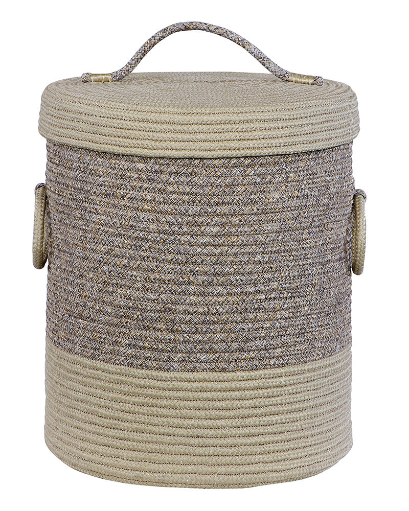 Striped Laundry Basket with Lid